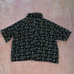Forever 21 Cropped Tribal Button Down